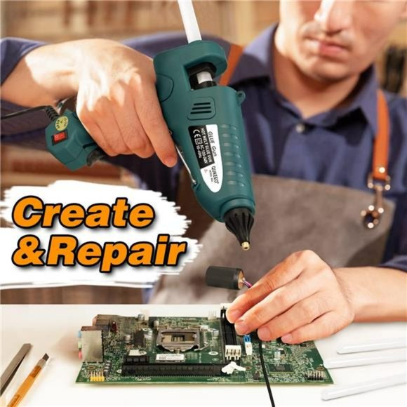Hot Glue Gun, Hot Glue Gun Kit, 100 Watt Hot Glue Gun with 30 Hot Glue Sticks - Picture 7 of 7